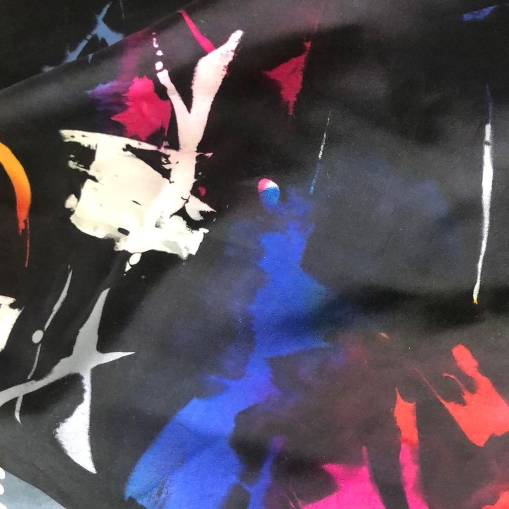 Dramatic Abstract Multicolor Oblong Silk Scarf. V… - image 2